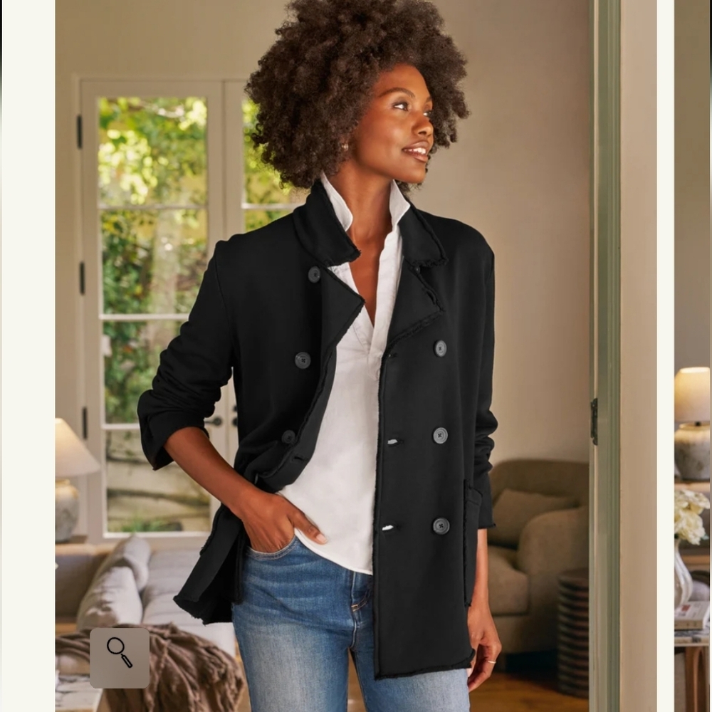 Frank & Eileen M Belfast Sweatshirt Pea Coat Double Breasted